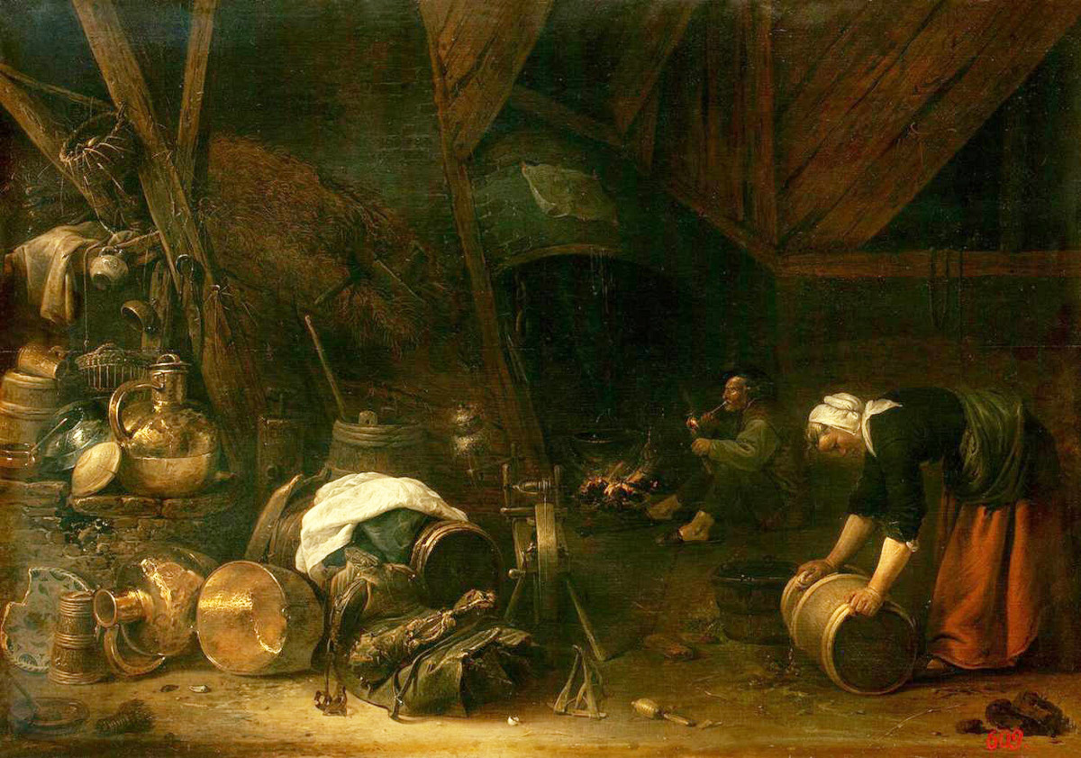 interior of a peasant hut